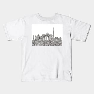 Berlin Skyline Mandala Kids T-Shirt